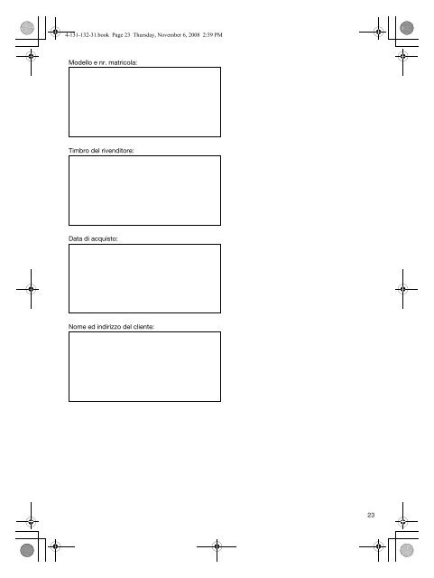 Sony VGN-SR3 - VGN-SR3 Documents de garantie Italien