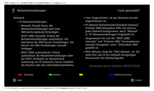 Sony KDL-46W5820 - KDL-46W5820 Consignes d&rsquo;utilisation Allemand