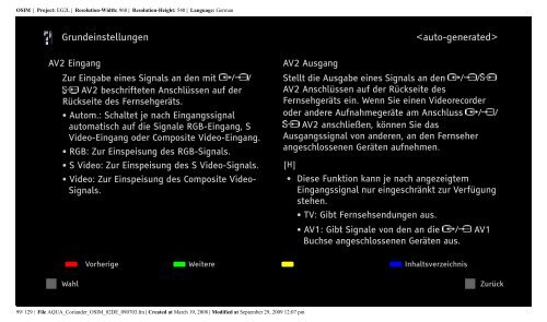 Sony KDL-46W5820 - KDL-46W5820 Consignes d&rsquo;utilisation Allemand