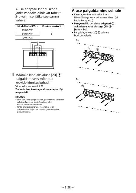 Sony KDL-32WD751 - KDL-32WD751 Mode d'emploi Slov&eacute;nien