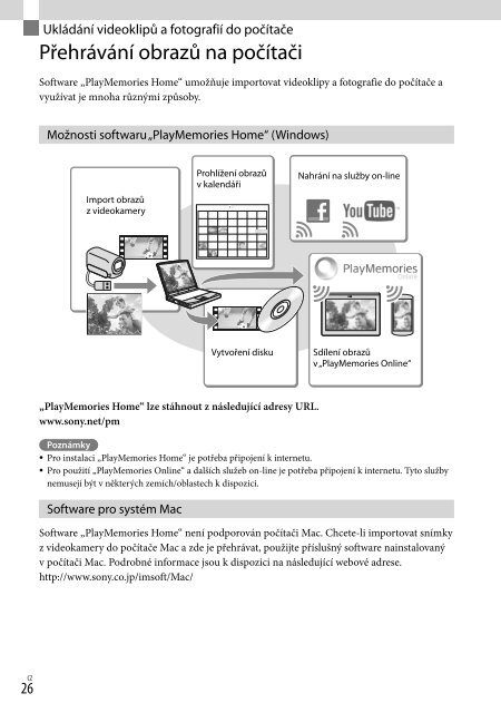 Sony HDR-PJ220E - HDR-PJ220E Consignes d&rsquo;utilisation Tch&egrave;que