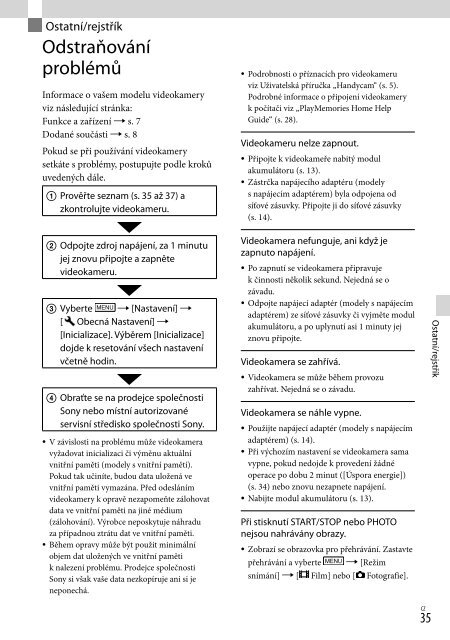 Sony HDR-PJ220E - HDR-PJ220E Consignes d&rsquo;utilisation Tch&egrave;que