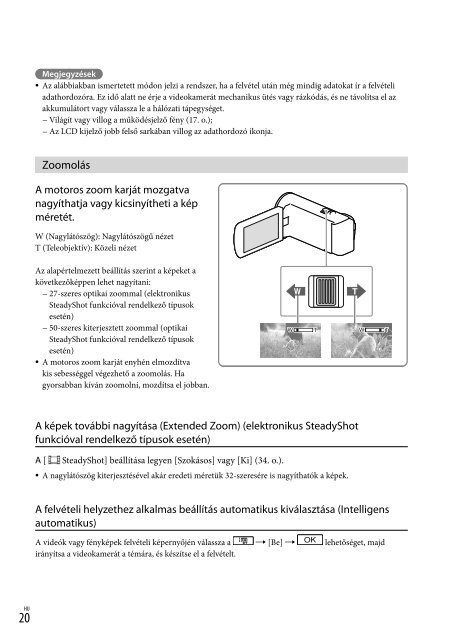 Sony HDR-PJ220E - HDR-PJ220E Consignes d&rsquo;utilisation Hongrois