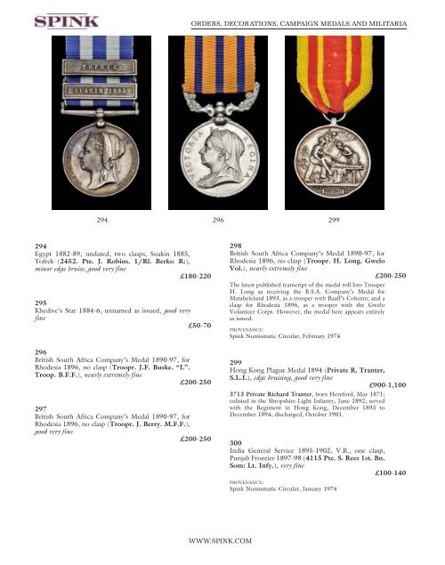 orders, decorations, campaign medals and militaria - Spink