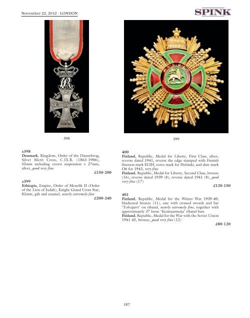 orders, decorations, campaign medals and militaria - Spink