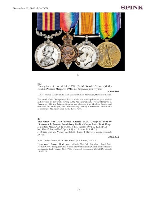 orders, decorations, campaign medals and militaria - Spink