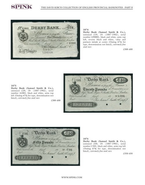 the david kirch collection of english provincial banknotes ... - Spink