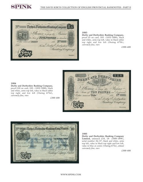 the david kirch collection of english provincial banknotes ... - Spink