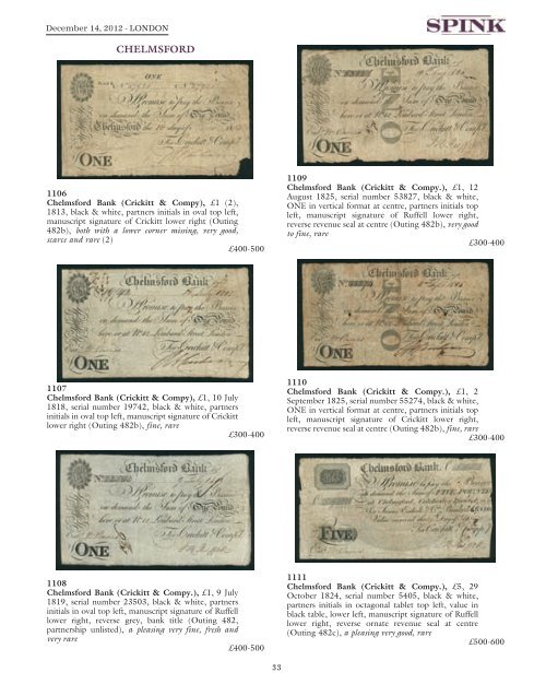 the david kirch collection of english provincial banknotes ... - Spink