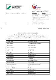 Protokoll der Sitzung - Lehrstuhl Metallische Werkstoffe - Universität ...