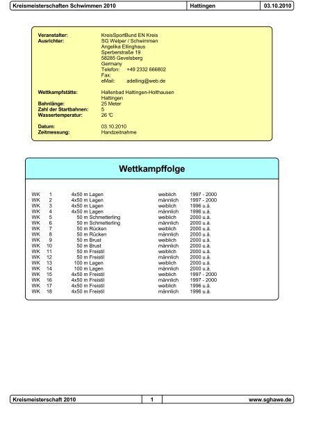 Wettkampf 1 - DSV