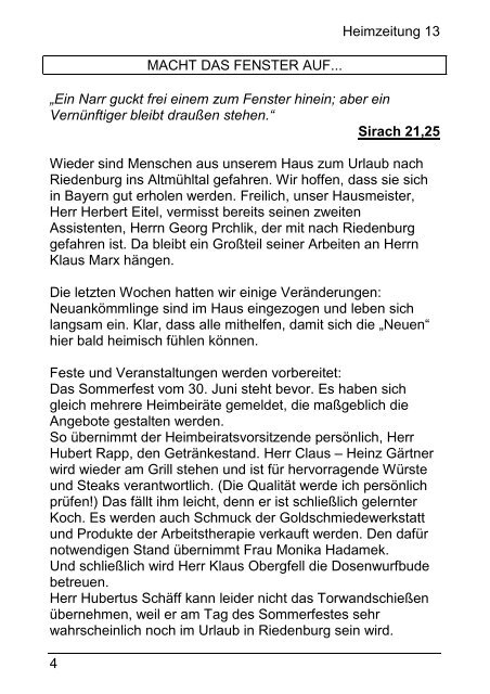 Heimzeitung Johanneshaus Bad Wildbad - Film und Zeitung ...