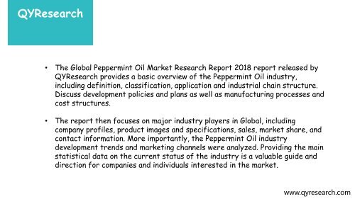 Global Peppermint Oil Market is projected to exhibit a CAGR of 18.58