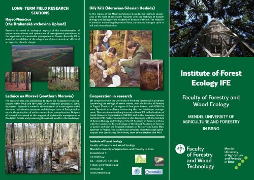 Institute of Forest Ecology IFE - page of the information system