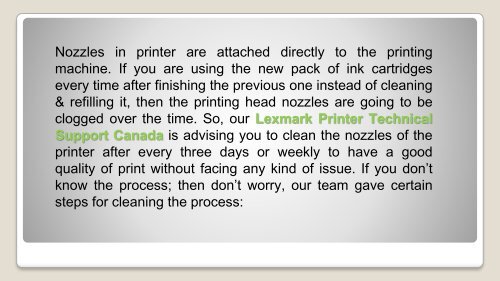 What are the Steps for cleaning Lexmark printer nozzles?