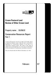 Conservation Resources Report - Land Information New Zealand