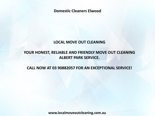 Domestic Cleaners Elwood