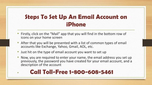 How to Set Up An Email Account on iPhone | Call 1-800-608-5461 Toll-Free