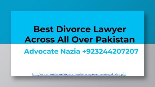 divorce procedure in pakistan