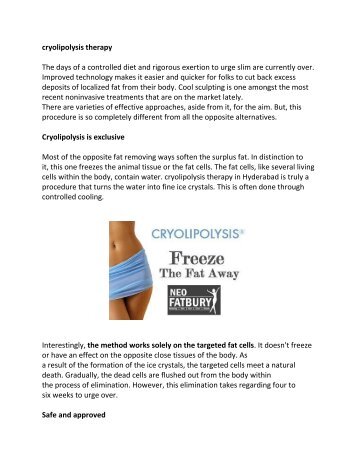 cryolipolysis therapy