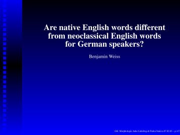 Are native English words different from neoclassical English words ...