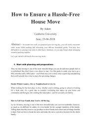 How to Ensure a Hassle-Free House Move