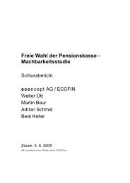 Freie Wahl der Pensionskasse - Machbarkeitsstudie - econcept AG