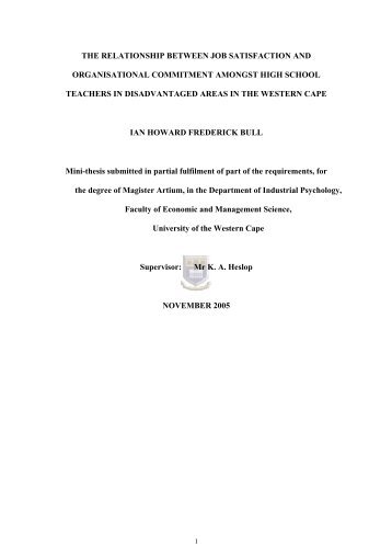 The Relationship Between Job Satisfaction And Organisational