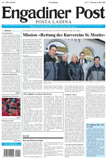 Mission «Rettung des Kurvereins St. Moritz» - Engadiner Post