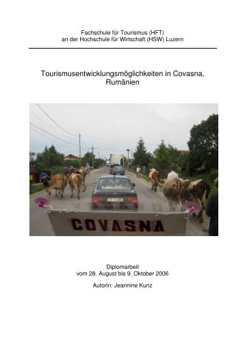 Tourismusentwicklungsmöglichkeiten in Covasna - StArt - The Art of ...