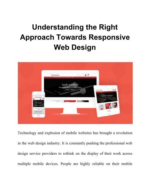 Understanding the Right Approach Towards Responsive Web Design