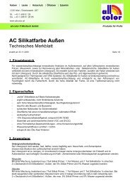 AC Silikatfarbe Außen - all-color F. Windisch GmbH