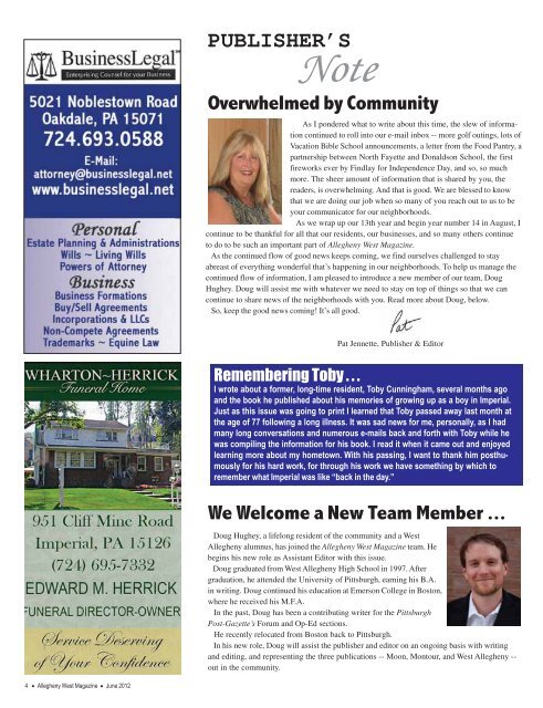 June 2012 - Allegheny West Magazine