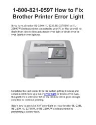 1-800-821-0597 How to Fix Brother Printer Error Light