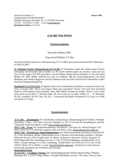 GO-BUND-INFO - Deutscher Go-Bund eV