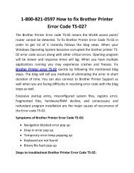 1-800-821-0597 How to fix Brother Printer Error Code TS-02