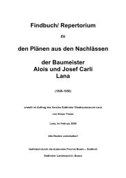 Findbuch/ Repertorium den Plänen aus den ... - Archiv.Lana