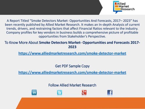 Smoke Detectors Market is Reaching $2,602 Million Globally by 2023