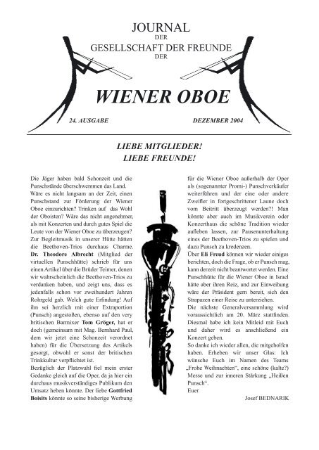 Datierung der zwei Trios für zwei Oboen und ... - Wiener Oboe