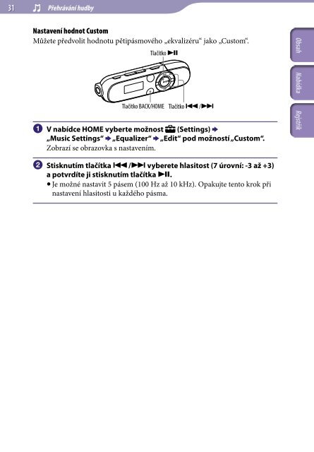 Sony NWZ-B143 - NWZ-B143 Consignes d&rsquo;utilisation Tch&egrave;que