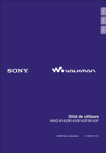 Sony NWZ-B143 - NWZ-B143 Mode d'emploi Roumain