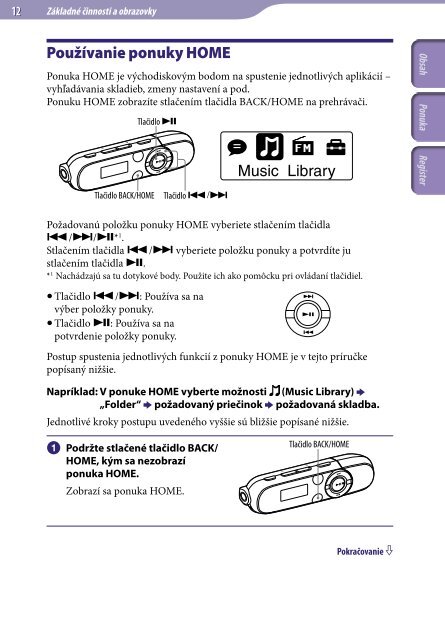 Sony NWZ-B143 - NWZ-B143 Consignes d&rsquo;utilisation Slovaque