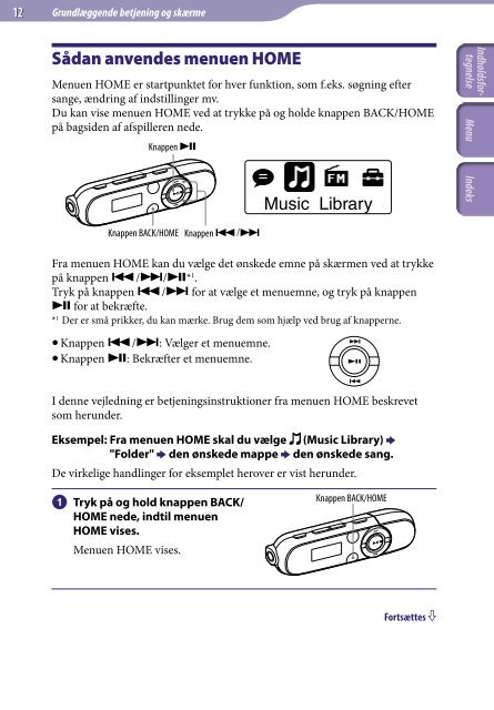 Sony NWZ-B143 - NWZ-B143 Consignes d&rsquo;utilisation Danois