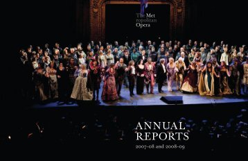 2007–08 and 2008-09 Annual Reports - Metropolitan Opera