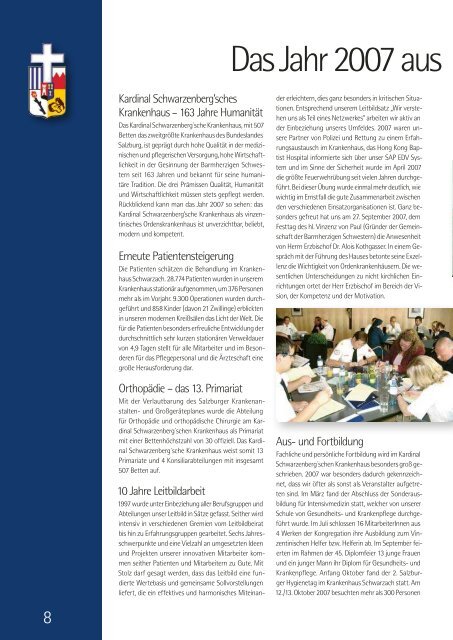 Geschäftsbericht 2007 - Kardinal Schwarzenberg'sches ...
