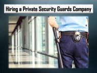 Hiring a Private Security Guards Company