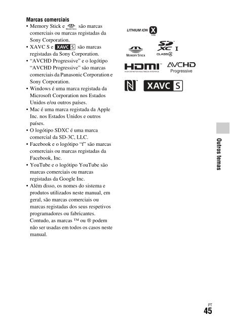 Sony DSC-RX1RM2 - DSC-RX1RM2 Mode d'emploi Portugais