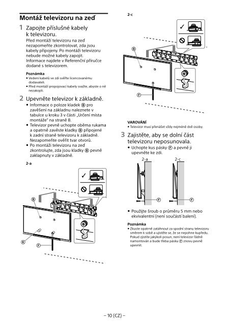 Sony KDL-55W955B - KDL-55W955B Informations d'installation du support de fixation murale Portugais