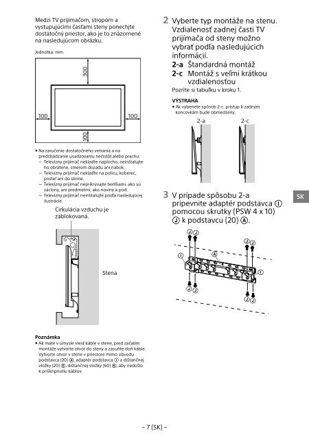 Sony KDL-55W955B - KDL-55W955B Informations d'installation du support de fixation murale Portugais