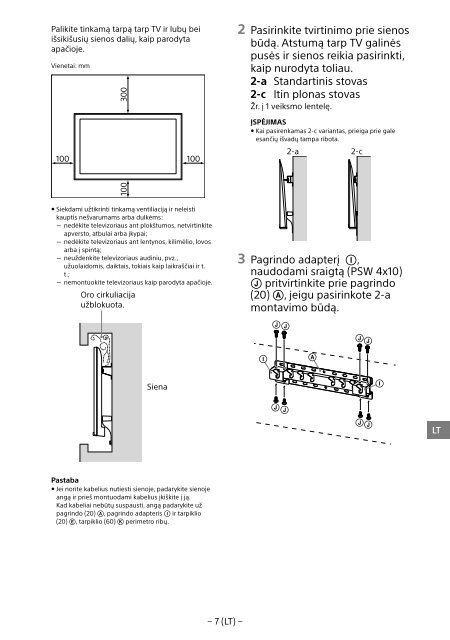 Sony KDL-55W955B - KDL-55W955B Informations d'installation du support de fixation murale Portugais